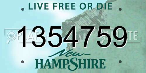 1354759 New Hampshire License Plate