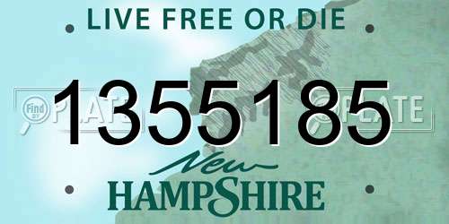 1355185 New Hampshire License Plate