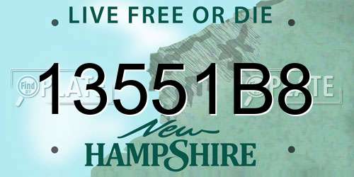 13551B8 New Hampshire License Plate