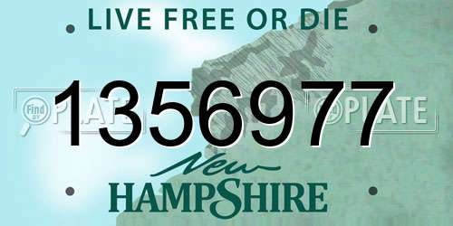 1356977 New Hampshire License Plate