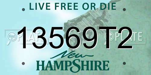 13569T2 New Hampshire License Plate