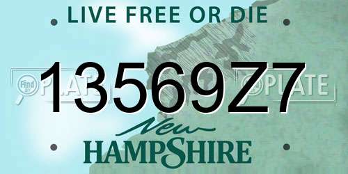 13569Z7 New Hampshire License Plate