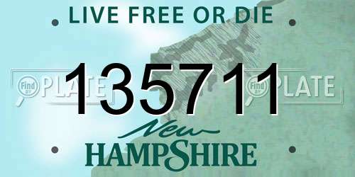 135711 New Hampshire License Plate