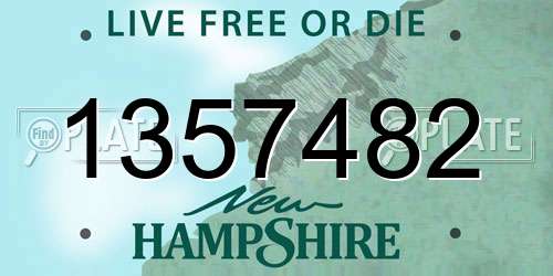 1357482 New Hampshire License Plate