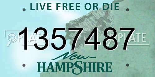 1357487 New Hampshire License Plate
