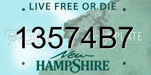 13574B7 New Hampshire License Plate