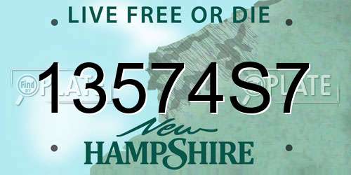 13574S7 New Hampshire License Plate