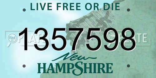 1357598 New Hampshire License Plate