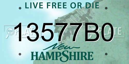 13577B0 New Hampshire License Plate