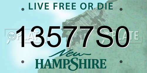13577S0 New Hampshire License Plate