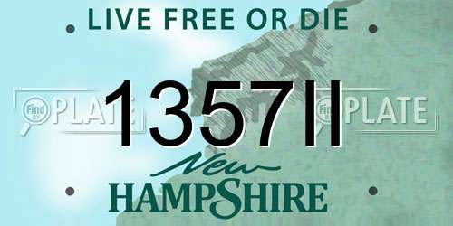 1357II New Hampshire License Plate
