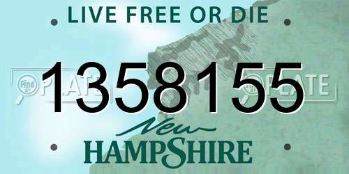 1358155 New Hampshire License Plate