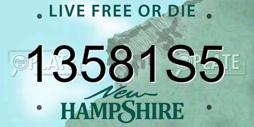 13581S5 New Hampshire License Plate