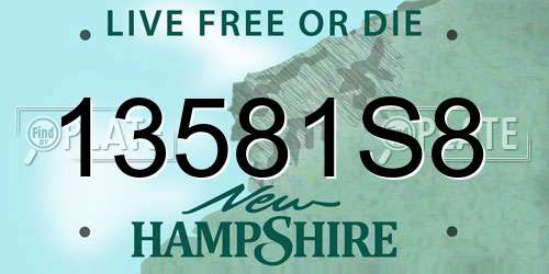 13581S8 New Hampshire License Plate