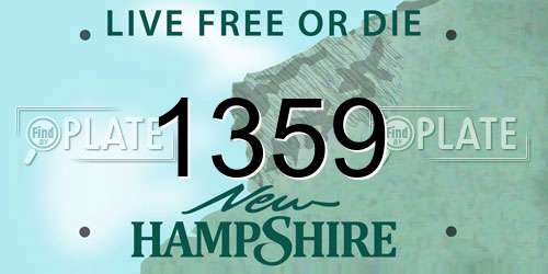 1359 New Hampshire License Plate