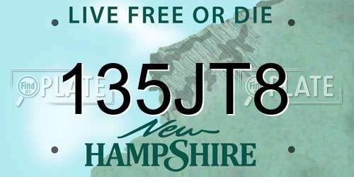 135JT8 New Hampshire License Plate