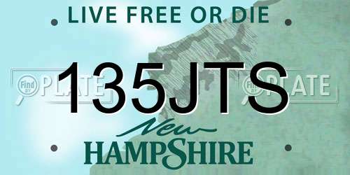 135JTS New Hampshire License Plate