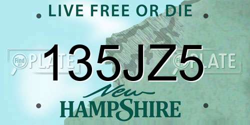 135JZ5 New Hampshire License Plate