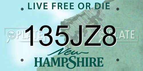 135JZ8 New Hampshire License Plate