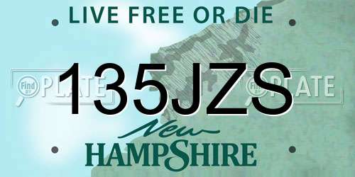135JZS New Hampshire License Plate
