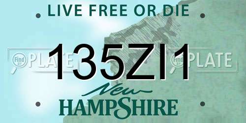 135ZI1 New Hampshire License Plate