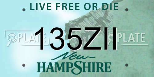 135ZII New Hampshire License Plate