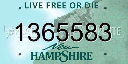 1365583 New Hampshire License Plate