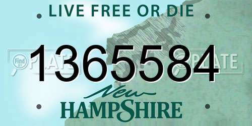 1365584 New Hampshire License Plate