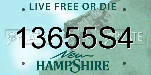 13655S4 New Hampshire License Plate