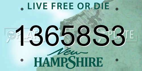 13658S3 New Hampshire License Plate