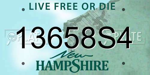 13658S4 New Hampshire License Plate