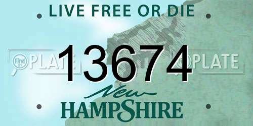 13674 New Hampshire License Plate