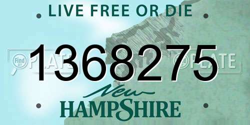 1368275 New Hampshire License Plate