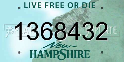 1368432 New Hampshire License Plate