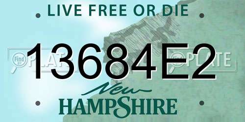 13684E2 New Hampshire License Plate