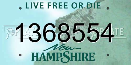 1368554 New Hampshire License Plate