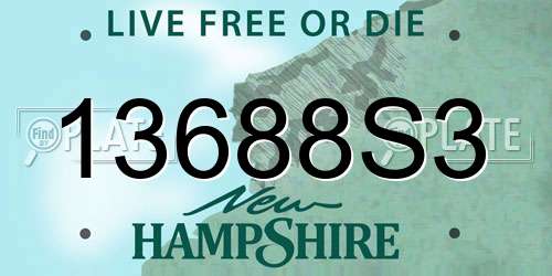 13688S3 New Hampshire License Plate