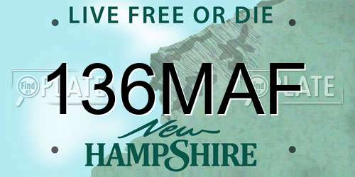 136MAF New Hampshire License Plate