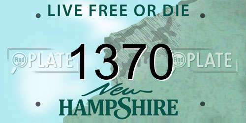1370 New Hampshire License Plate
