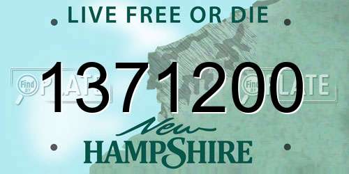 1371200 New Hampshire License Plate