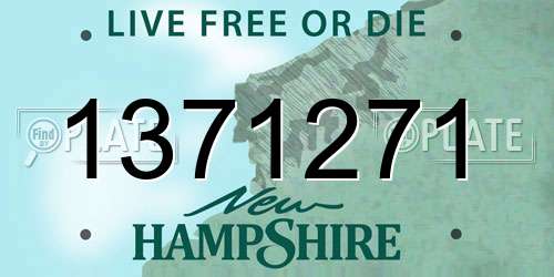 1371271 New Hampshire License Plate