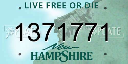 1371771 New Hampshire License Plate
