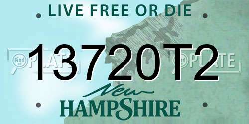 13720T2 New Hampshire License Plate