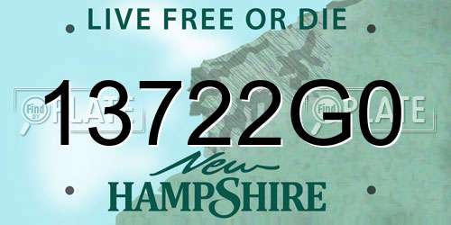 13722G0 New Hampshire License Plate