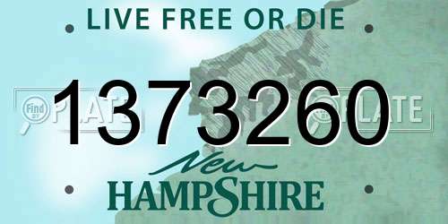1373260 New Hampshire License Plate
