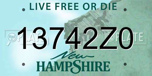 13742Z0 New Hampshire License Plate