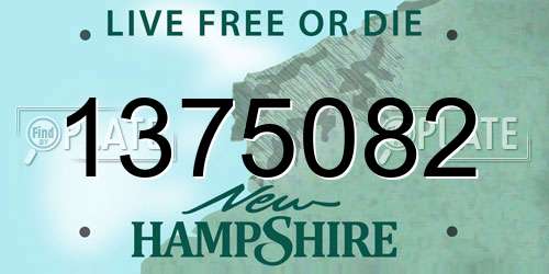 1375082 New Hampshire License Plate