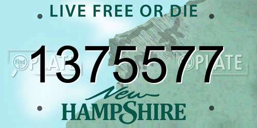 1375577 New Hampshire License Plate