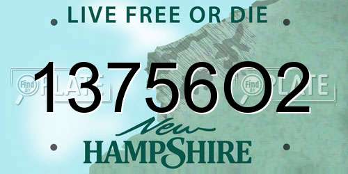 13756O2 New Hampshire License Plate