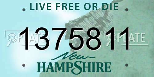 1375811 New Hampshire License Plate